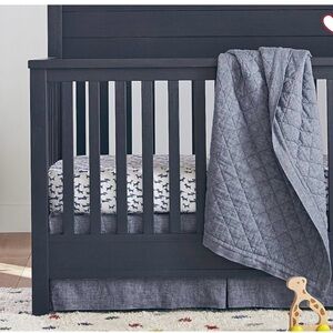 Pottery Barn Kids Linen Baby Quilt & Crib Skirt